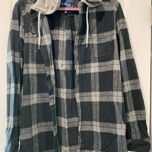 Kolby hooded plaid